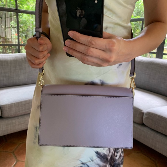 KATE SPADE CAMERON CHAIN LAVENDER CROSSBODY CLUTCH - Picture 8 of 15